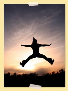 Photo of person jumping for joy
