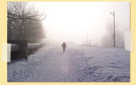 Image of a figure walking in snow