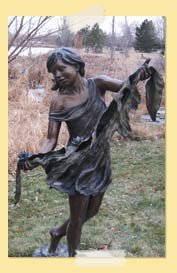 Image of bronze girl statue